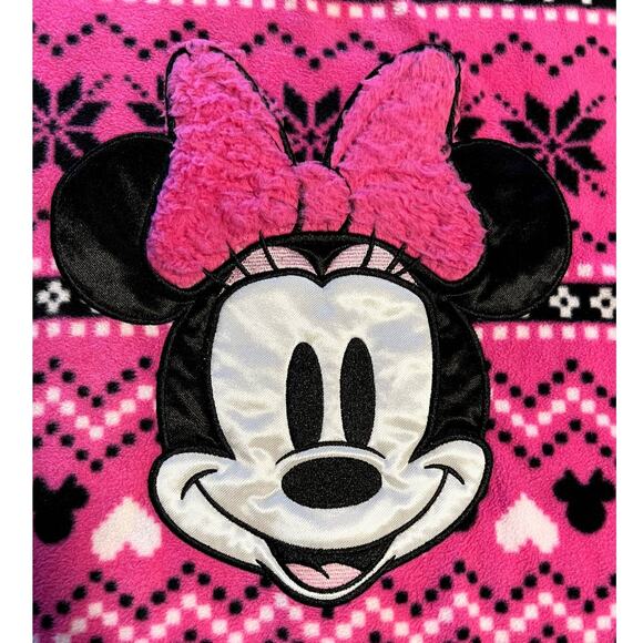 Disney Minnie Mouse Pajamas Night Shirt Pink Fleece PJs size L - Picture 3 of 9